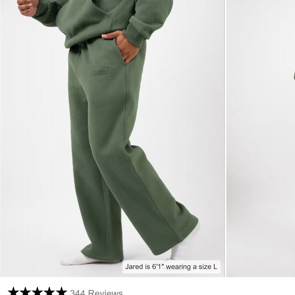 Comfrt Minimalist Hoodie/Straight Leg Sweatpants bundle.Forest Green,Small. NEW! - Picture 3 of 9